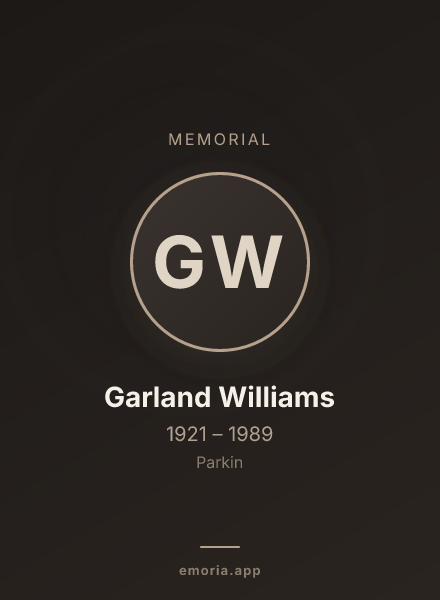 Memorial portrait of Garland Williams
