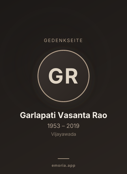 Gedenkportrait von Garlapati Vasanta Rao