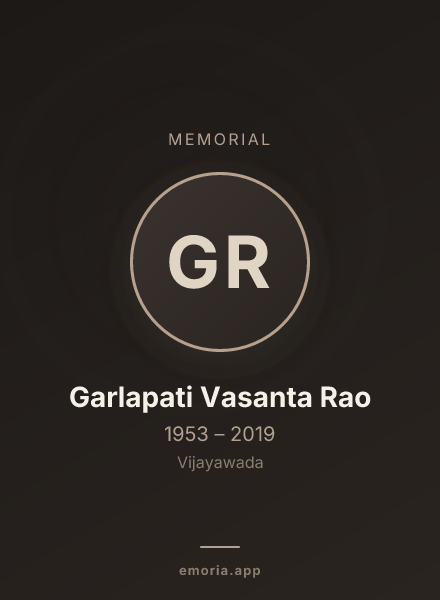 Memorial portrait of Garlapati Vasanta Rao