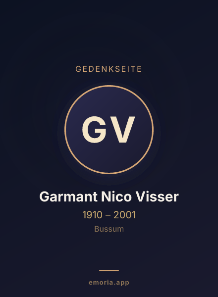 Gedenkportrait von Garmant Nico Visser