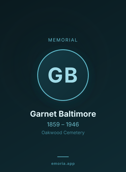 Memorial portrait of Garnet Baltimore