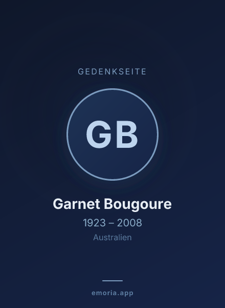 Gedenkportrait von Garnet Bougoure