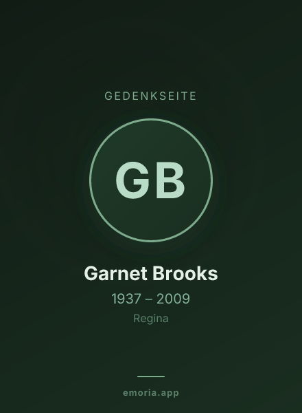 Gedenkportrait von Garnet Brooks