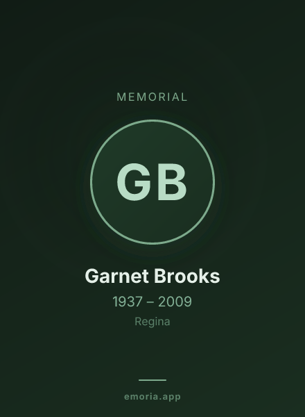 Memorial portrait of Garnet Brooks