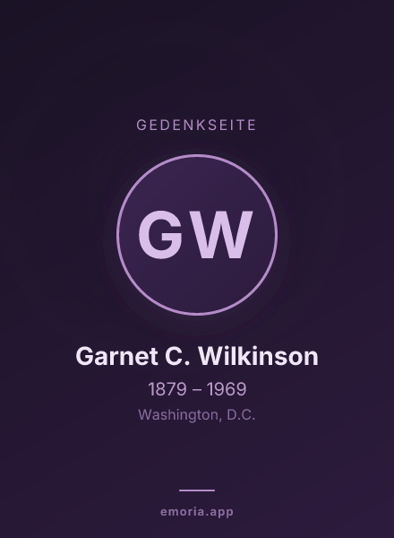 Gedenkportrait von Garnet C. Wilkinson