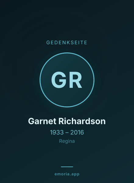 Gedenkportrait von Garnet Richardson