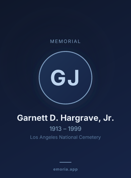 Memorial portrait of Garnett D. Hargrave, Jr.