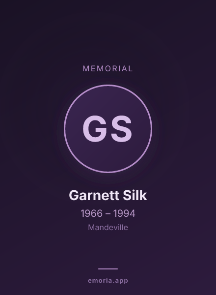 Memorial portrait of Garnett Silk