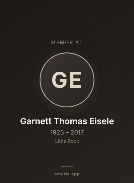 Memorial portrait of Garnett Thomas Eisele