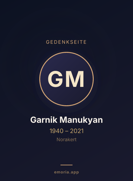 Gedenkportrait von Garnik Manukyan