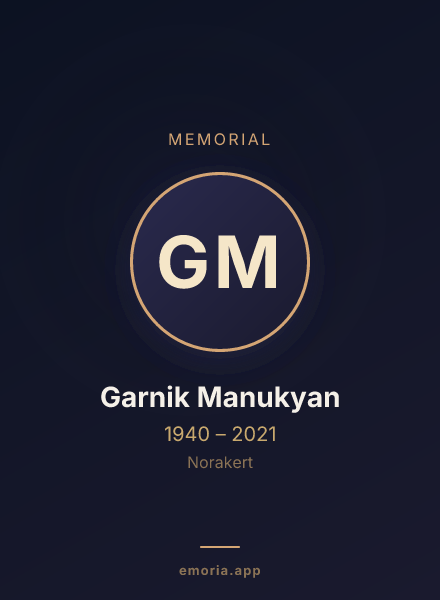 Memorial portrait of Garnik Manukyan