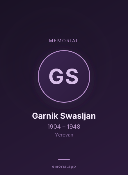 Memorial portrait of Garnik Swasljan