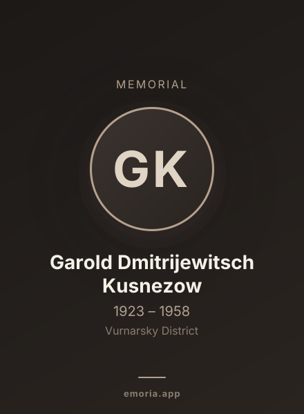 Memorial portrait of Garold Dmitrijewitsch Kusnezow
