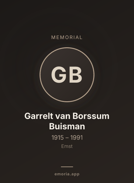 Memorial portrait of Garrelt van Borssum Buisman