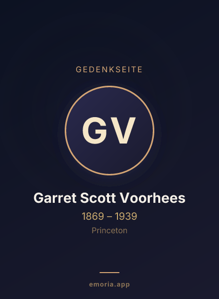 Gedenkportrait von Garret Scott Voorhees