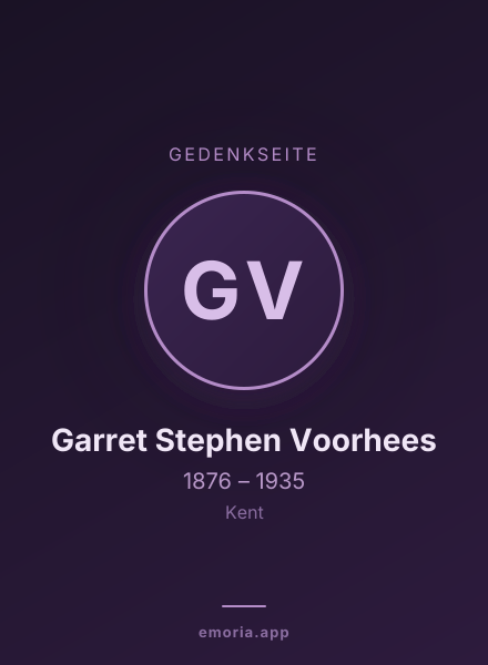 Gedenkportrait von Garret Stephen Voorhees