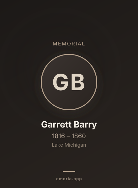 Memorial portrait of Garrett Barry