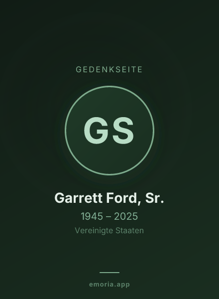 Gedenkportrait von Garrett Ford, Sr.