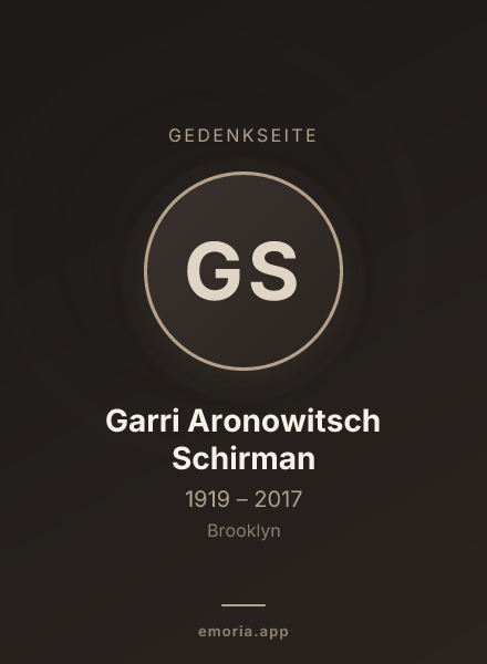 Gedenkportrait von Garri Aronowitsch Schirman