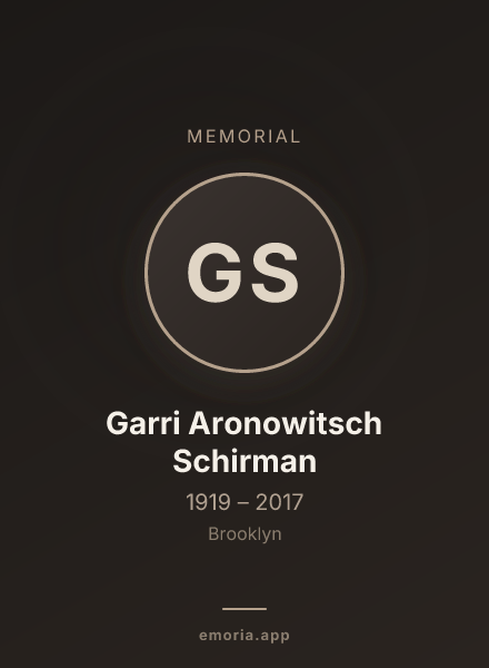 Memorial portrait of Garri Aronowitsch Schirman