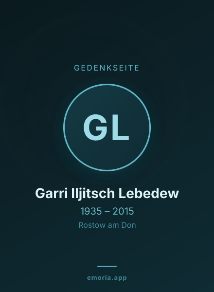 Gedenkportrait von Garri Iljitsch Lebedew