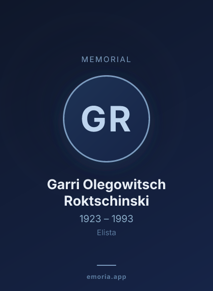 Memorial portrait of Garri Olegowitsch Roktschinski