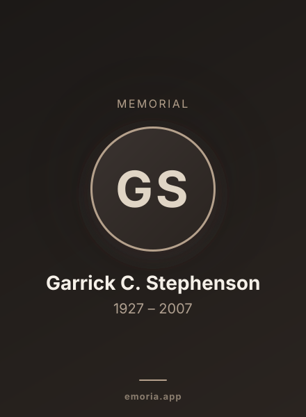 Memorial portrait of Garrick C. Stephenson