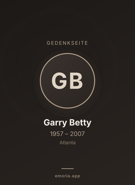 Gedenkportrait von Garry Betty