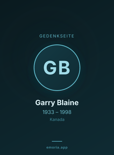 Gedenkportrait von Garry Blaine