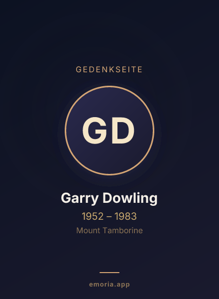 Gedenkportrait von Garry Dowling