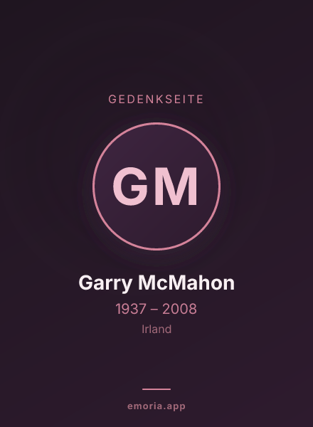 Gedenkportrait von Garry McMahon