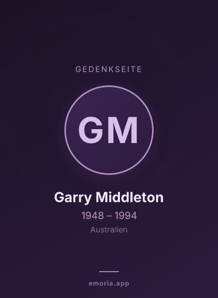 Gedenkportrait von Garry Middleton