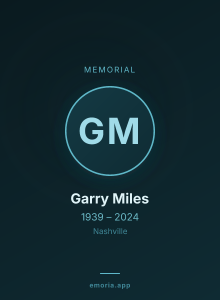 Memorial portrait of Garry Miles