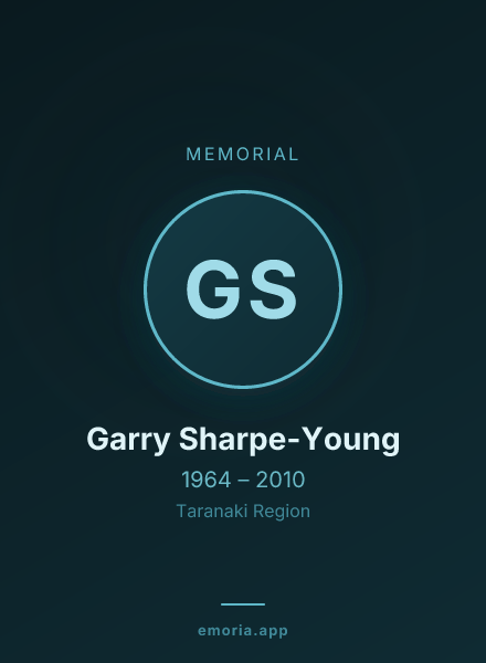 Memorial portrait of Garry Sharpe-Young