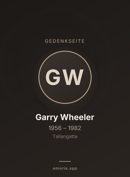 Gedenkportrait von Garry Wheeler