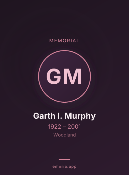 Memorial portrait of Garth I. Murphy