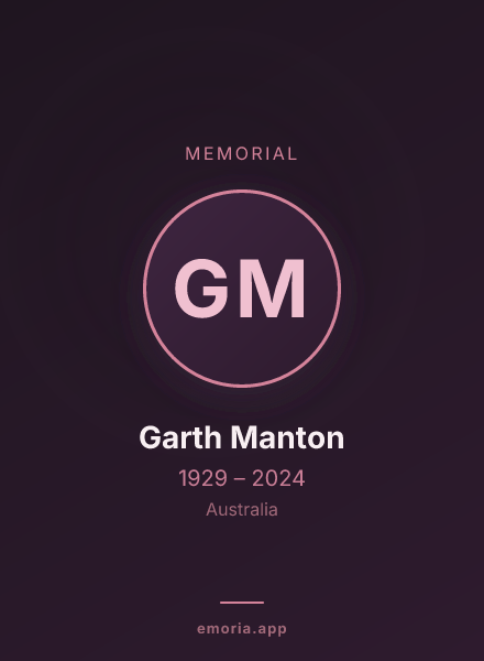 Memorial portrait of Garth Manton