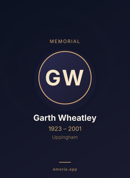 Memorial portrait of Garth Wheatley