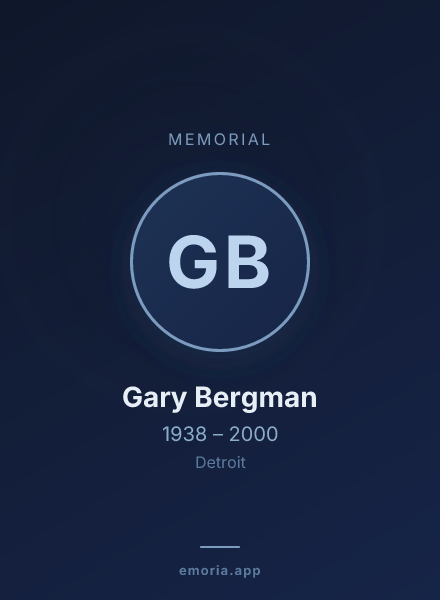 Memorial portrait of Gary Bergman