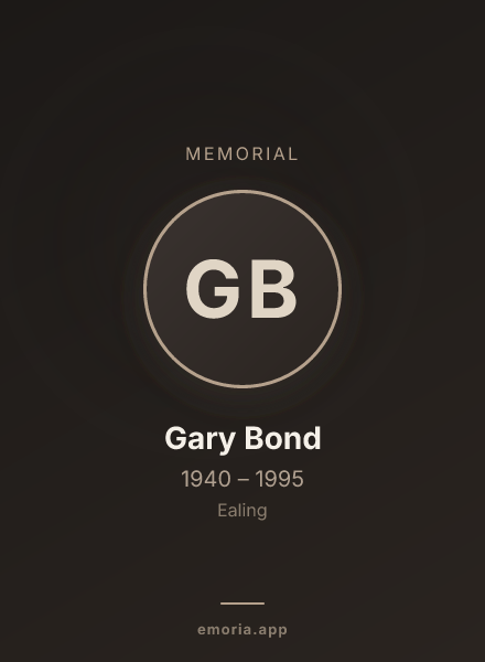 Memorial portrait of Gary Bond