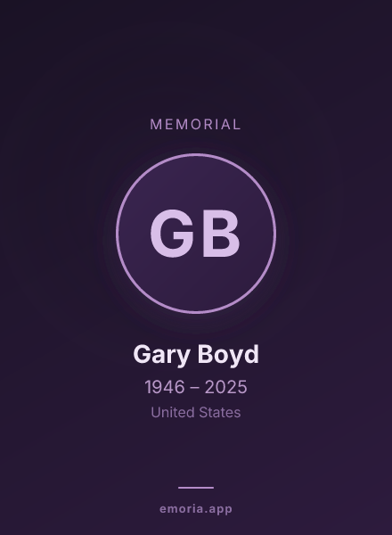 Memorial portrait of Gary Boyd