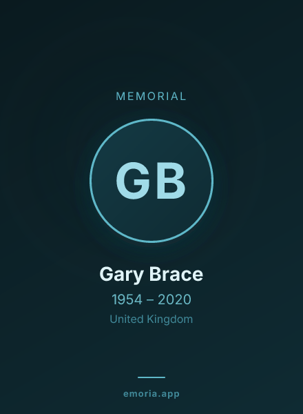 Memorial portrait of Gary Brace