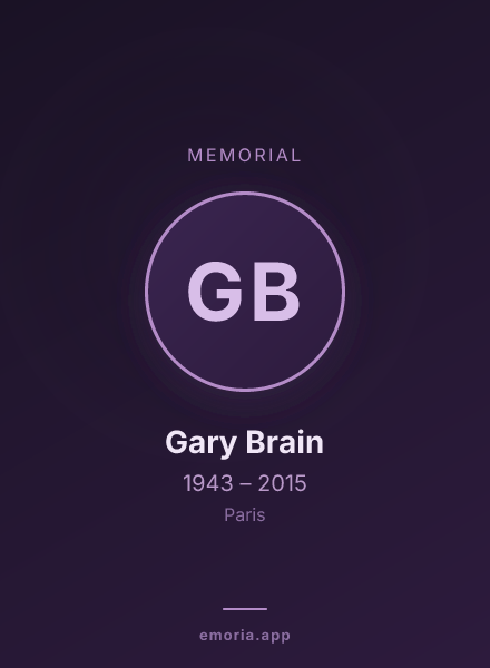 Memorial portrait of Gary Brain