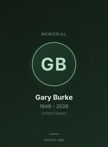 Memorial portrait of Gary Burke