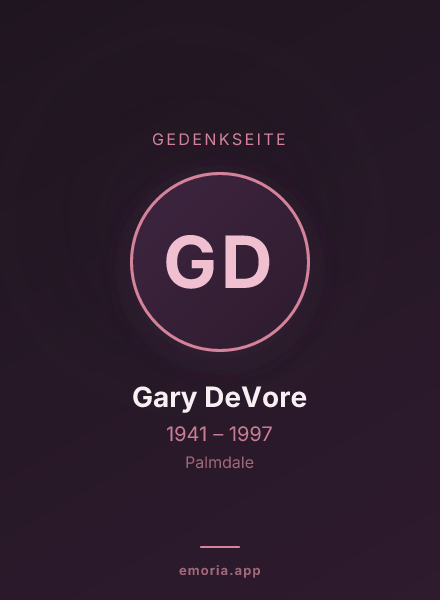 Gedenkportrait von Gary DeVore