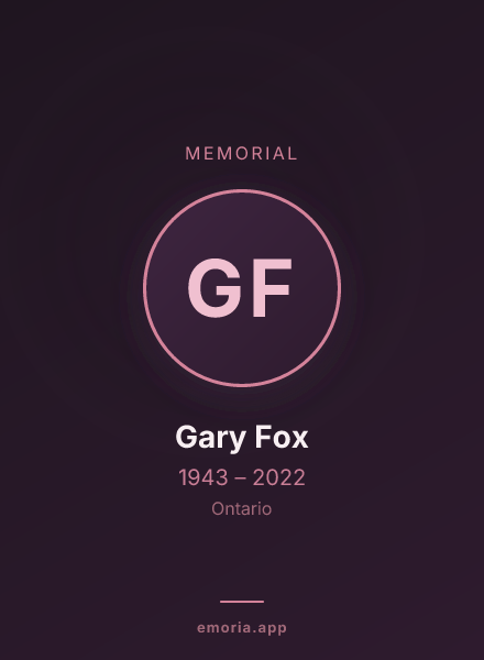 Memorial portrait of Gary Fox