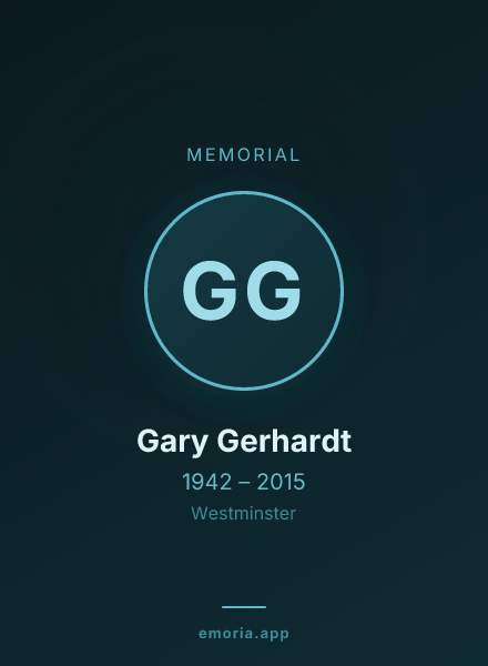 Memorial portrait of Gary Gerhardt