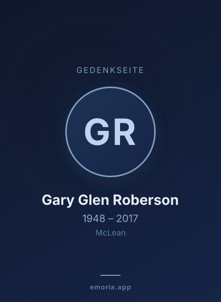 Gedenkportrait von Gary Glen Roberson