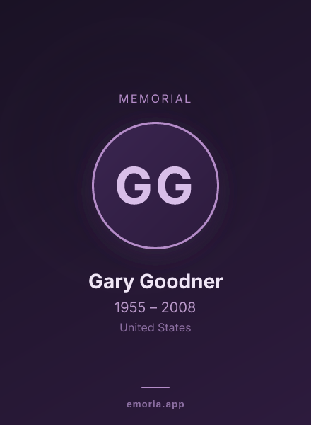 Memorial portrait of Gary Goodner