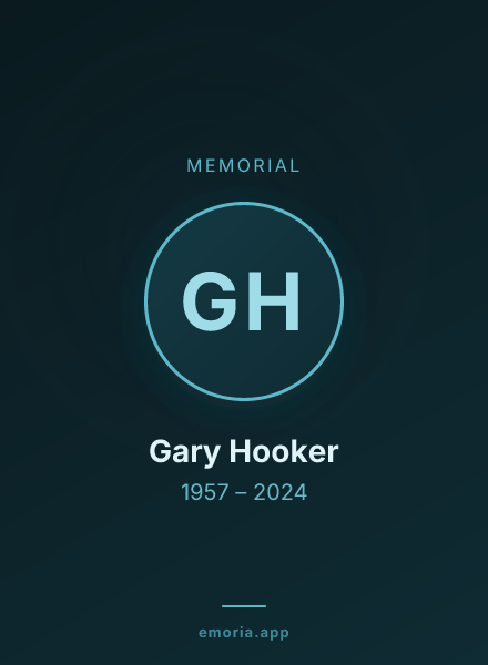 Memorial portrait of Gary Hooker
